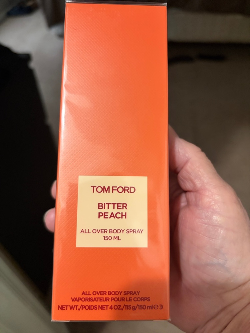Tom Ford Bitter Peach Body Spray - Bright Orange & Peach Label